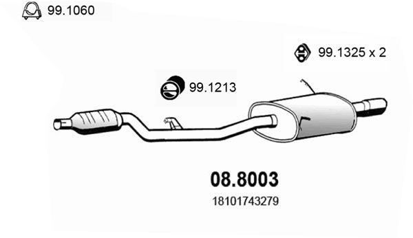 Средний / конечный глушитель ОГ 088003 ASSO