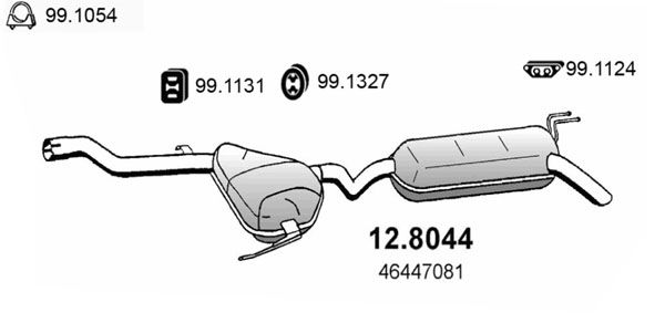Средний / конечный глушитель ОГ 128044 ASSO