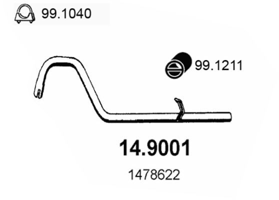 Труба выхлопного газа 149001 ASSO