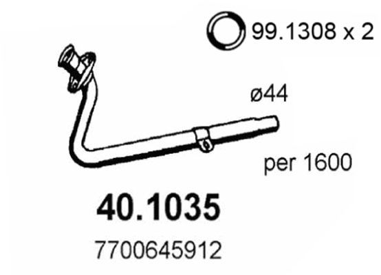Труба выхлопного газа 401035 ASSO