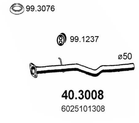 Труба выхлопного газа 403008 ASSO