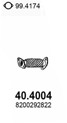 Труба выхлопного газа 404004 ASSO