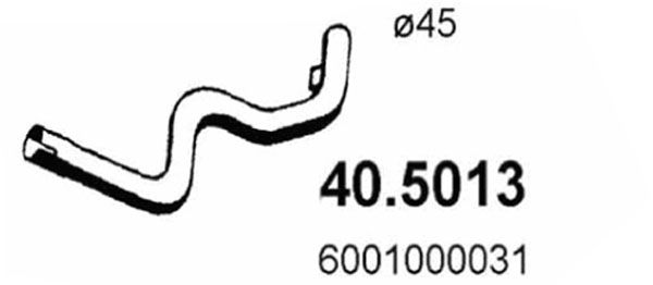 Труба выхлопного газа 405013 ASSO