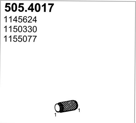 Гофрированная труба, выхлопная система 5054017 ASSO