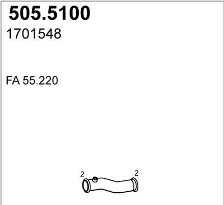 Труба выхлопного газа 5055100 ASSO
