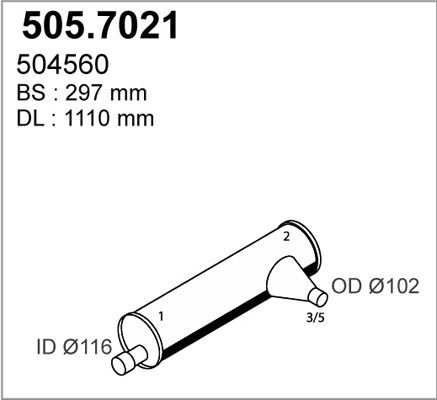 Средний / конечный глушитель ОГ 5057021 ASSO