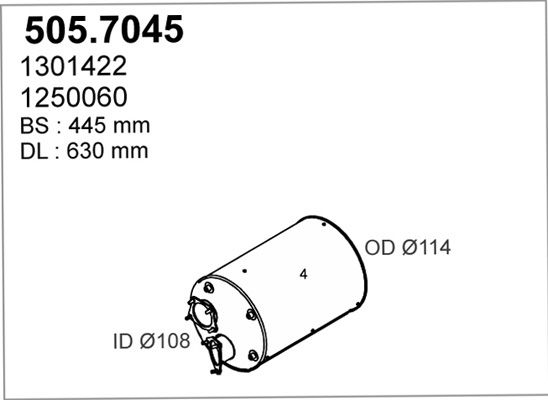 Средний / конечный глушитель ОГ 5057045 ASSO