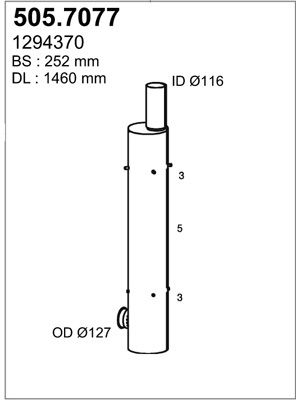 Средний / конечный глушитель ОГ 5057077 ASSO