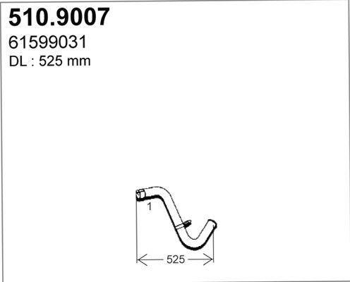 Труба выхлопного газа 5109007 ASSO