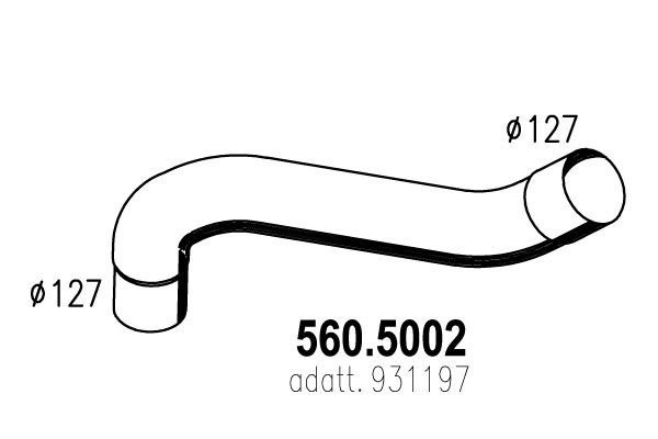 Труба выхлопного газа 5605002 ASSO