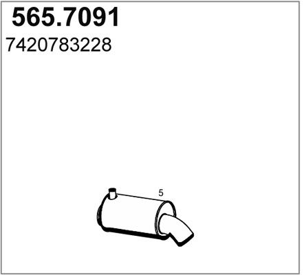 Средний / конечный глушитель ОГ 5657091 ASSO