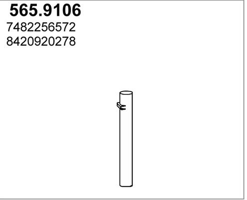 Труба выхлопного газа 5659106 ASSO