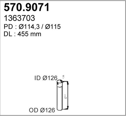 Труба выхлопного газа 5709071 ASSO