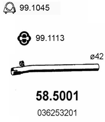 Труба выхлопного газа 585001 ASSO