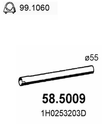 Труба выхлопного газа 585009 ASSO