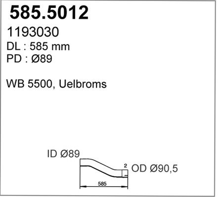Труба выхлопного газа 5855012 ASSO