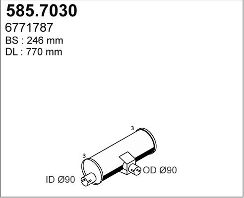 Средний / конечный глушитель ОГ 5857030 ASSO