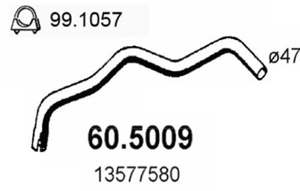 Труба выхлопного газа 605009 ASSO