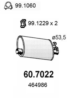 Глушитель выхлопных газов конечный 607022 ASSO
