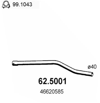 Труба выхлопного газа 625001 ASSO