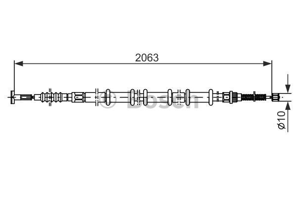 Трос, стояночная тормозная система 1987477729 BOSCH
