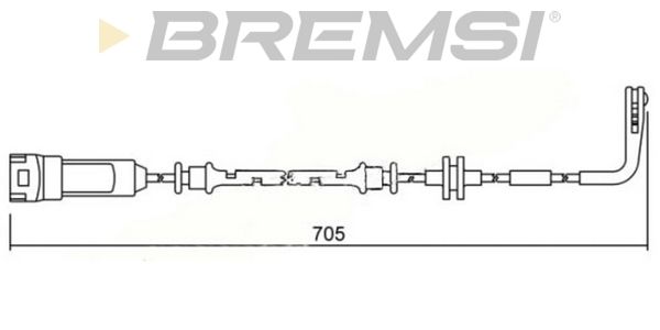 Сигнализатор, износ тормозных колодок WI0605 BREMSI