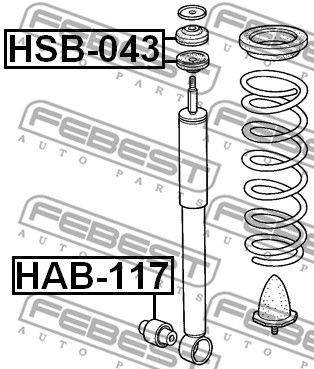 Втулка, амортизатор HAB117 FEBEST
