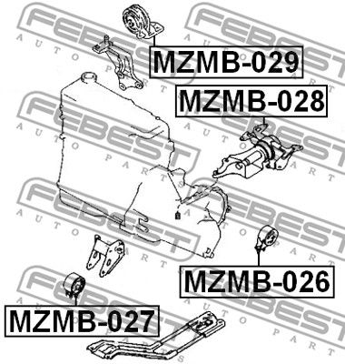 Подвеска, двигатель MZMB026 FEBEST