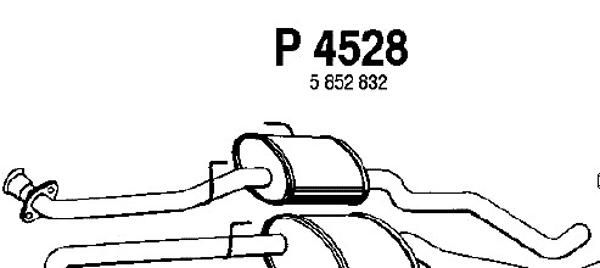 Средний глушитель выхлопных газов P4528 FENNO