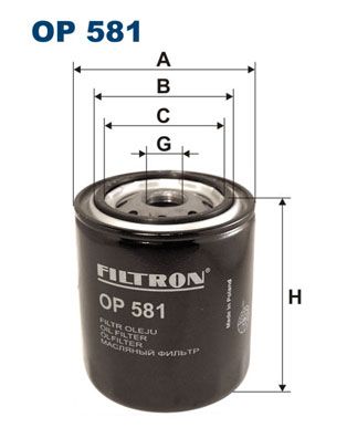 Масляный фильтр OP581 FILTRON