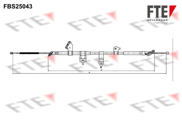 Трос, стояночная тормозная система FBS25043 FTE