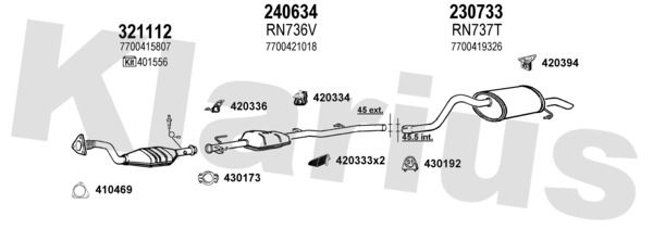 Система выпуска ОГ 720725E KLARIUS