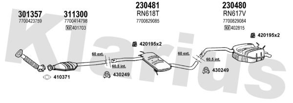 Система выпуска ОГ 720730E KLARIUS