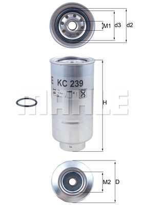 Топливный фильтр KC239 MAHLE ORIGINAL