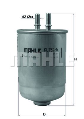 Топливный фильтр KL7525D MAHLE ORIGINAL