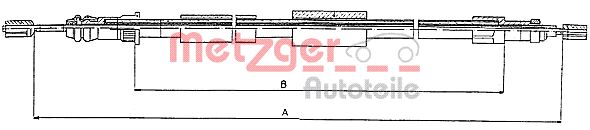 Трос, стояночная тормозная система 104571 METZGER