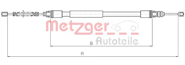 Трос, стояночная тормозная система 104712 METZGER