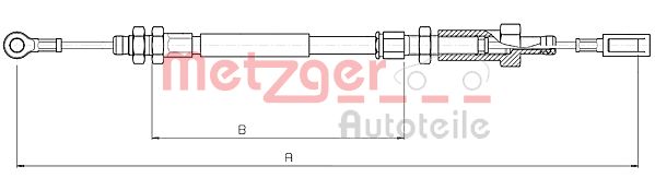Трос, стояночная тормозная система 104723 METZGER
