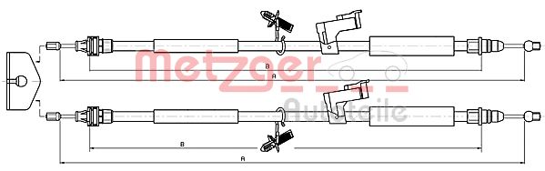 Трос, стояночная тормозная система 105368 METZGER