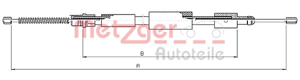 Трос, стояночная тормозная система 106027 METZGER