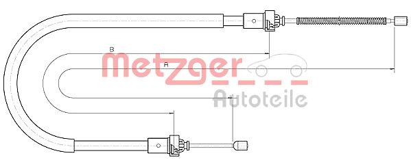Трос, стояночная тормозная система 106894 METZGER