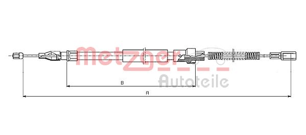 Трос, стояночная тормозная система 107381 METZGER