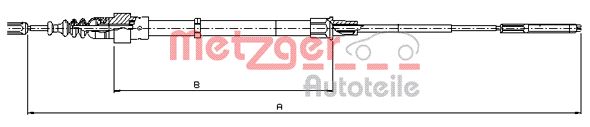 Трос, стояночная тормозная система 107491 METZGER