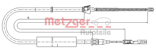 Трос, стояночная тормозная система 107507 METZGER