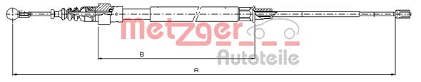 Трос, стояночная тормозная система 107509 METZGER