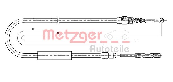 Трос, стояночная тормозная система 107512 METZGER