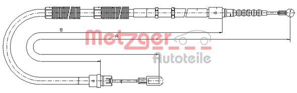 Трос, стояночная тормозная система 107535 METZGER