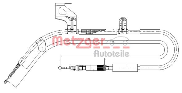 Трос, стояночная тормозная система 107586 METZGER
