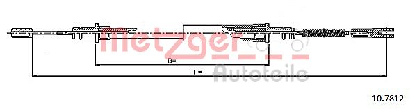 Трос, стояночная тормозная система 107812 METZGER
