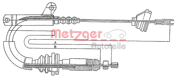 Трос, стояночная тормозная система 10817 METZGER